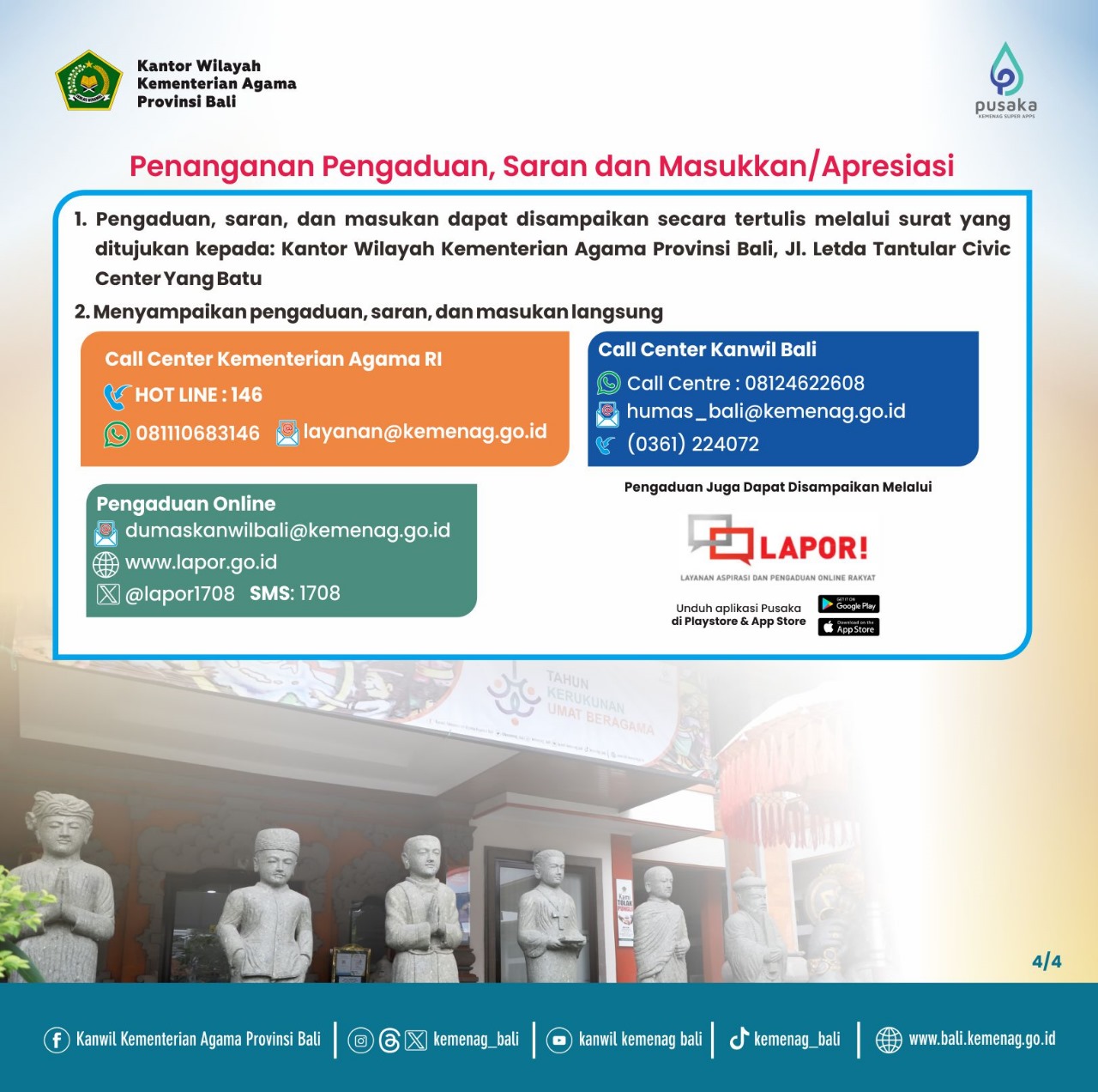 Penanganan Pengaduan, Saran dan Masukan